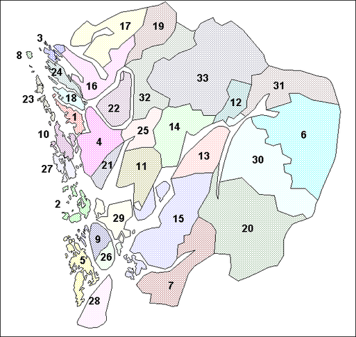 Location of Hordaland Municipalities