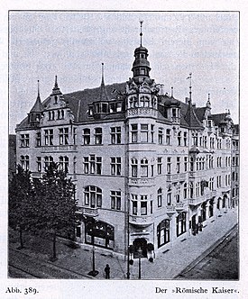 Отель "Römischer Kaiser", Stresemannstraße 26 в Дюссельдорфе, erbaut durch Josef Kleesattel von 1903–1904, Straßenansicht.jpg