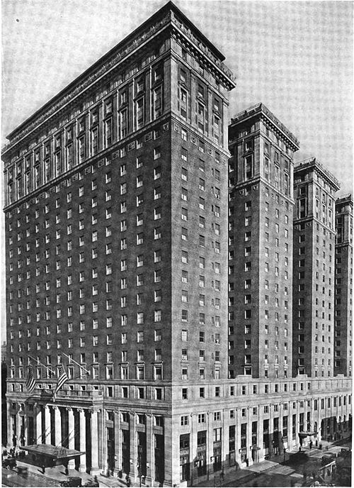 General view of the exterior of Hotel Pennsylvania