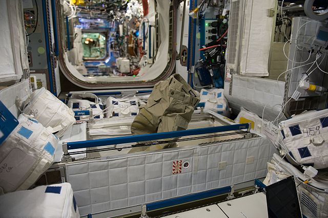 File:ISS-55 Astronauts in their crew quarters inside the Harmony