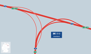 Mapa przeglądowa trójkąta autostrady Havelland