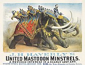 1878. J. H. Haverly's United Mastodon Minstrels, theater poster