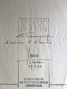 Jacques Chirac feliciteert Yves de Redon met het succes van ESARC (1992)