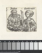 Jafet en zijn vrouw Japhet Funda uxor (titel op object) Liber Chronicarum (serietitel), RP-P-2016-49-9-1.jpg