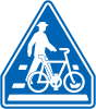 横断歩道・自転車横断帯 (407の3) ※横断する場合。[注 34]