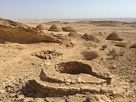 Hafit period beehive tombs dating to approximately 5000 years ago near the mountain