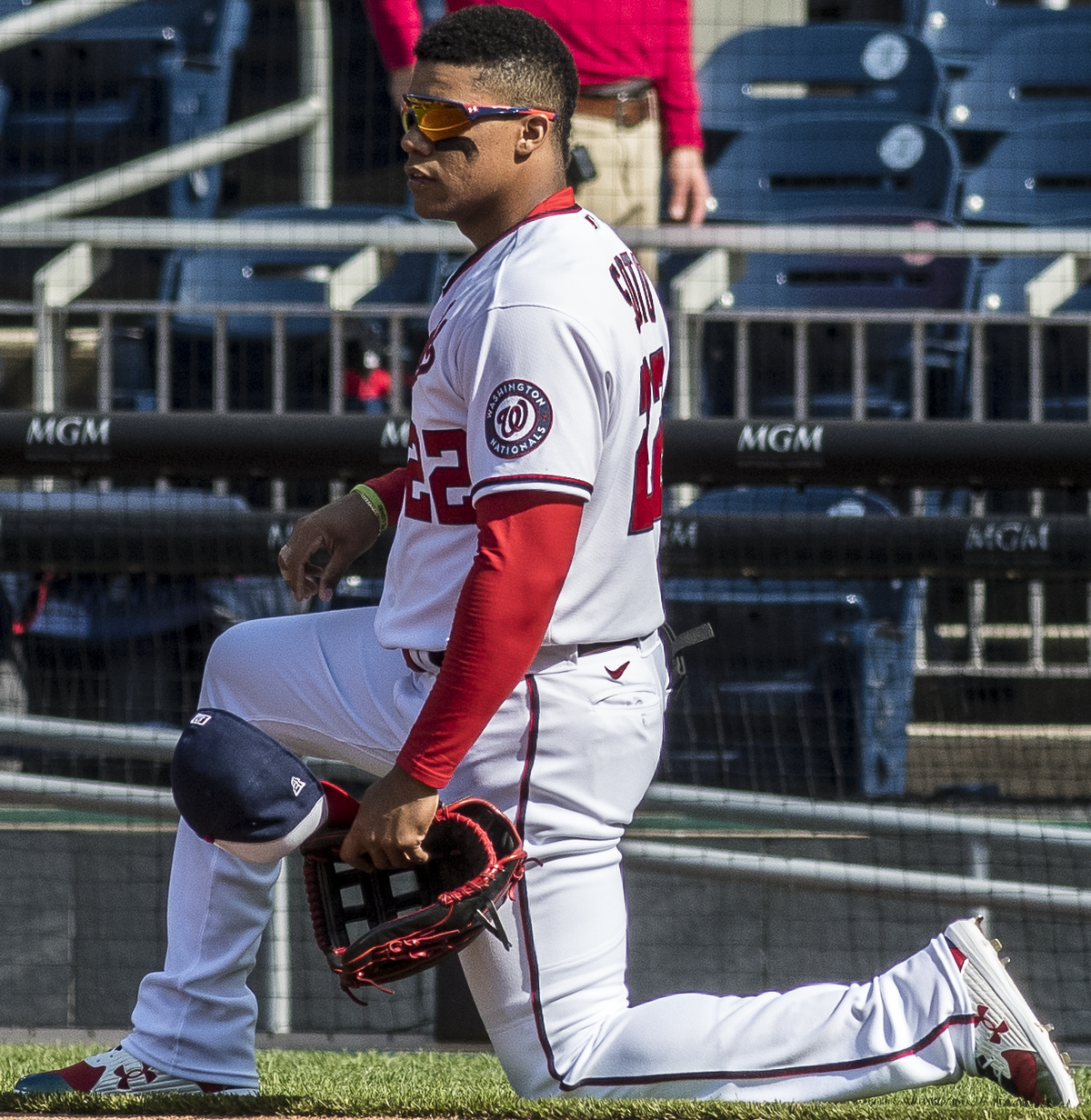 File:Juan Soto in the on deck position from Nationals vs. Braves at  Nationals Park, April 6th, 2021 (All-Pro Reels Photography) (51101804218)  (cropped).png - Wikimedia Commons