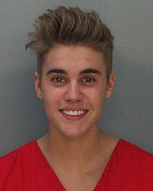 Justin Bieber mugshot, front.jpg
