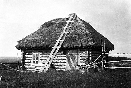 Casa Vodsky, "granero residencial" en el pueblo de Koporye.  1885