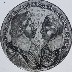 The reverse side depicting his sons Gustav Adolf and Charles Philip