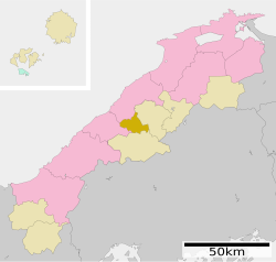 Shimane prefekturasidagi Kavamotoning joylashishi