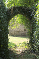 English: Passageway between Burg Lehrbach (Burg Ruin) and Chapel, Lehrbach, Kirtorf, Hesse, Germany