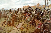 Charge of the French Grenadiers-a-Cheval against Bavarian Chevau-legers in one of the decisive moments of the battle of Hanau. Knotel-Battle of Hanau.jpg