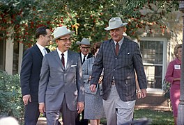 President Lyndon B. Johnson hosts the President of Mexico Gustavo Diaz Ordaz at his Texas Ranch.