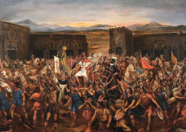 A Captura de Atahualpa, como parte da conquista do Imperio Inca.