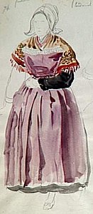 Femme de Ploudaniel, étude de costume, Marseille, musée des civilisations de l'Europe et de la Méditerranée.