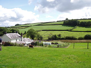 Llanfihangel Aberbythych village in United Kingdom