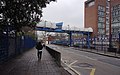 2014-02-06 Plashet School footbridge over a road in London.