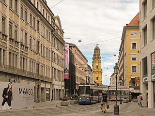 Theatinerstraße street in Münchner Altstadt, Germany