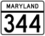 Maryland Route 344 işaretçisi