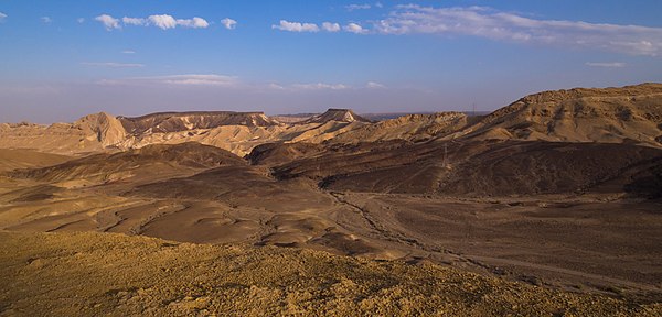 Makhtesh Ramon viewed from the top of Mount Gvanim