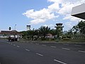 Old and new air traffic controller towers. Manado airport.
