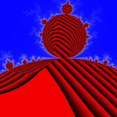 Animated gradient structure inside the Mandelbrot set, detail