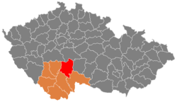 Lokasi daerah di Wilayah Bohemia Selatan di Republik Czech