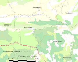 Mapa obce Montjustin