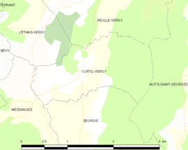 Mapa obce Curtil-Vergy