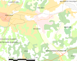 Mapa obce Boulazac