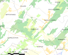 Mapa obce Sombacour