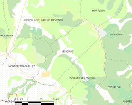Mapa obce Le Pègue