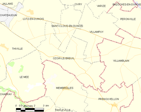 Poziția localității Ozoir-le-Breuil