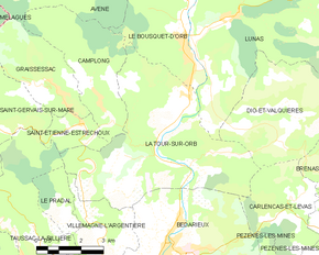 Poziția localității La Tour-sur-Orb
