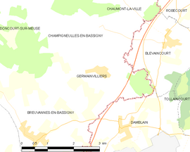 Mapa obce Germainvilliers