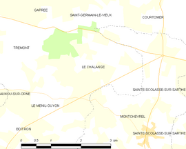 Mapa obce Le Chalange