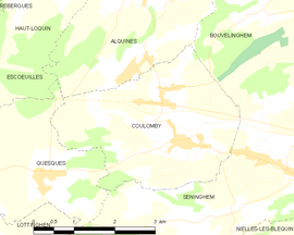 Mapa obce Coulomby