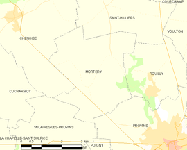 Mapa obce Mortery
