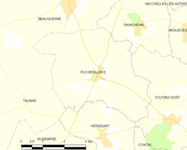 Mapa obce Puchevillers