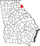 Mapa de Georgia con la ubicación del condado de Hart