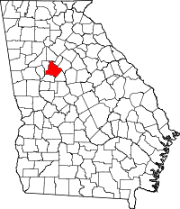 Округ Генрі на мапі штату Джорджія highlighting