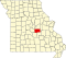 Kort over Missouri, der fremhæver Maries County.svg