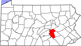 Map of Pennsylvania highlighting Dauphin County.svg