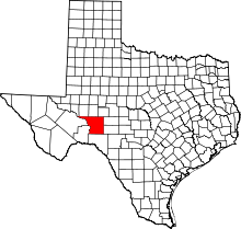 Harta e Crockett County në Texas
