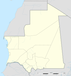 Mapa konturowa Mauretanii, blisko centrum na lewo znajduje się punkt z opisem „Szum”