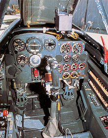 Cockpit d'un Me 262.