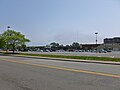 Meadow Glen Mall, a retail plaza located at the intersection of Locust Street and Mystic Valley Parkway in Medford, Massachusetts. Southern portion of east side of plaza, as viewed from Locust Street, shown.