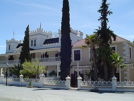 The Lord Milner Hotel in Matjiesfontein, in the Lower Karoo, next to the Matjiesfontein railway station, on the railway line from Cape Town to Johannesburg