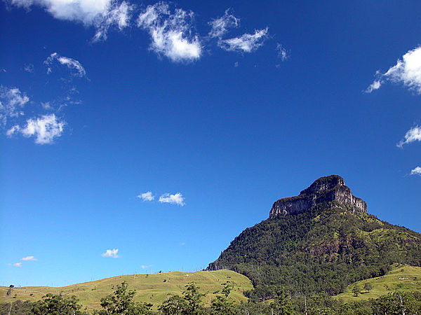 Mount Lindesay, located adjacent to the Mount Lindesay Highway.